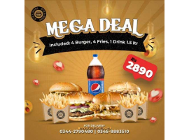Big Thick Burgerz Mega Deal For 4 Persons For Rs.2890/-